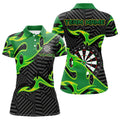 Black Green Darts Board Personalized Men Dart Quarter-Zip Custom Darts Team