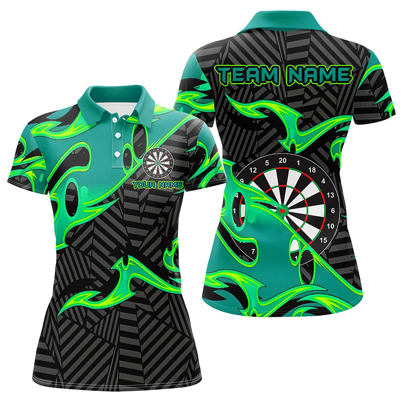 Black Turquoise Dartboard Personalized Men Dart Quarter-Zip Custom Darts Team
