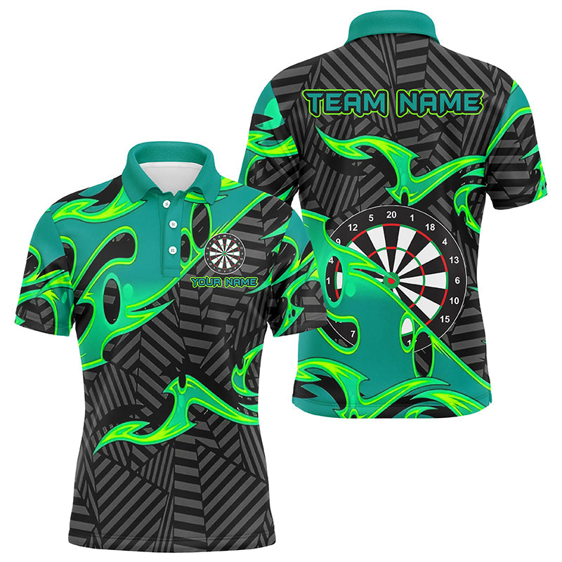 Black Turquoise Dartboard Personalized Men Dart Quarter-Zip Custom Darts Team