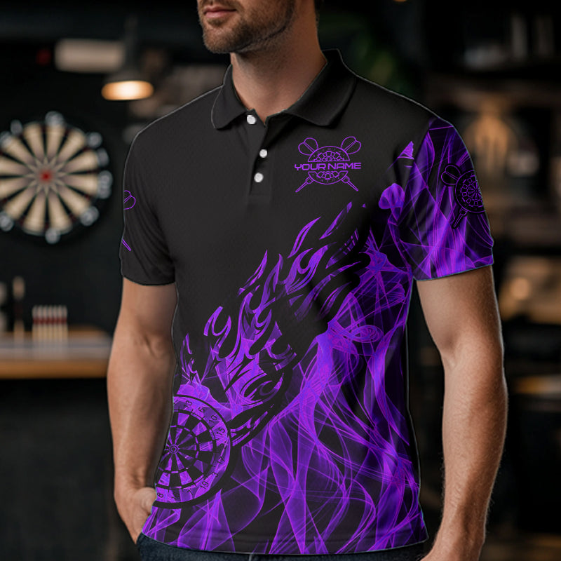 Black And Purple Dartboard Fire Flame Darts, Custom Dart Dart