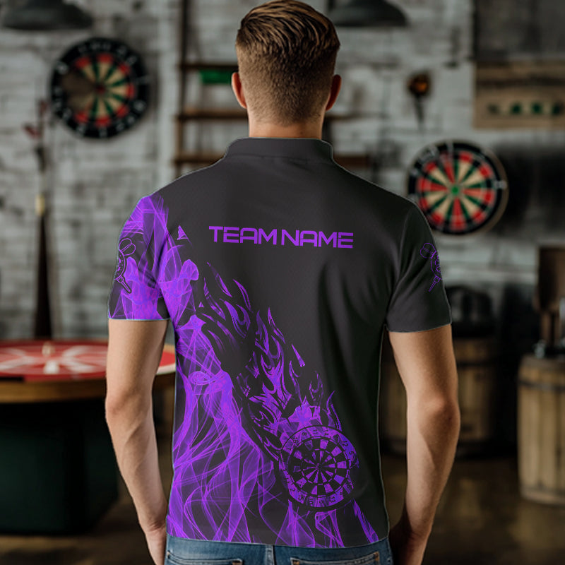 Black And Purple Dartboard Fire Flame Darts, Custom Dart Dart