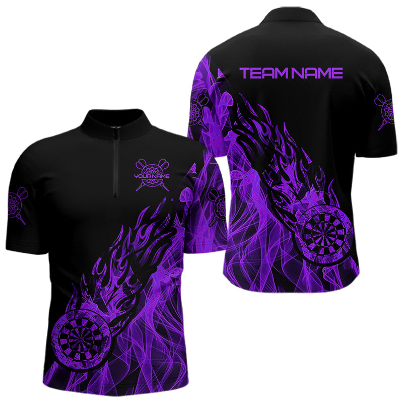 Black And Purple Dartboard Fire Flame Darts, Custom Dart Dart