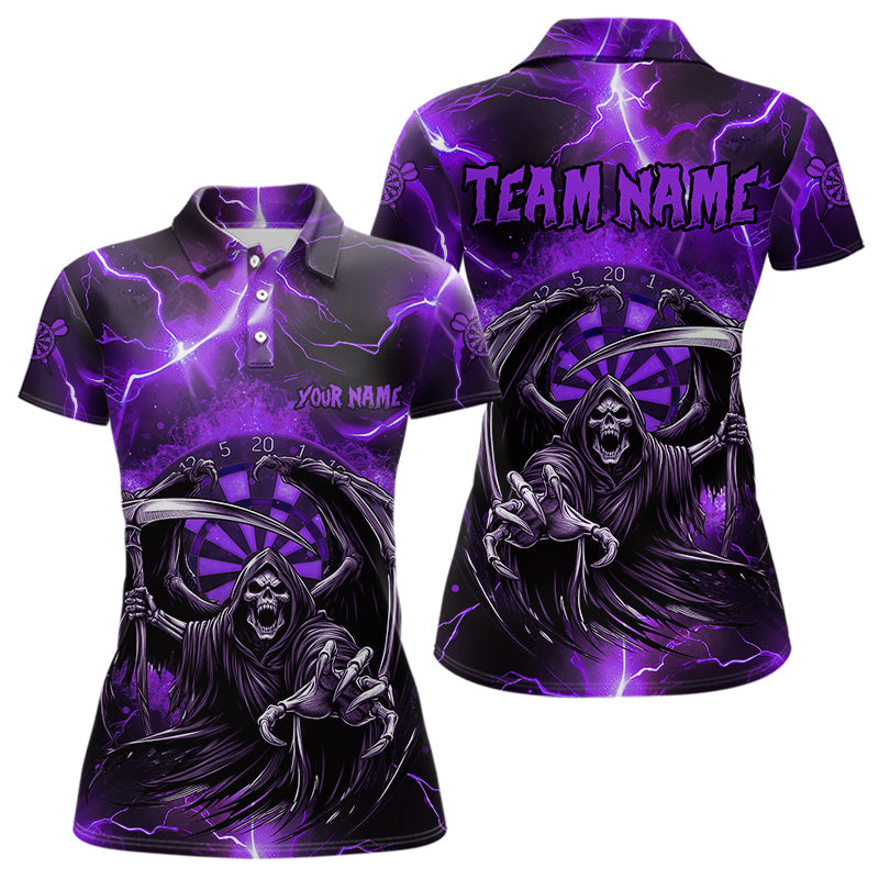 Personalized Purple Death Skeleton Custom Thunder Lightning Men Dart, 3D Darts Team
