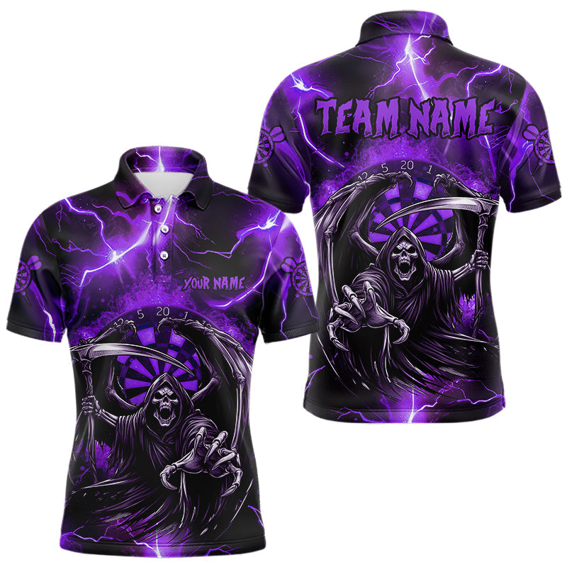 Personalized Purple Death Skeleton Custom Thunder Lightning Men Dart, 3D Darts Team