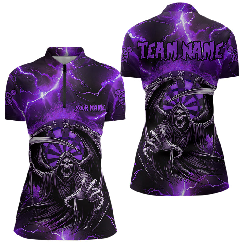 Personalized Purple Death Skeleton Custom Thunder Lightning Men Dart, 3D Darts Team