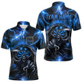 Personalized Blue Death Skeleton Custom Thunder Lightning Men Dart, 3D Darts Team