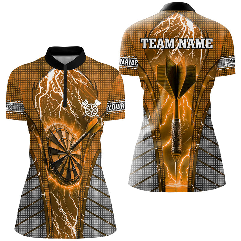 Personalized Orange Dartboard Thunder Lightning Darts, Team League Darts