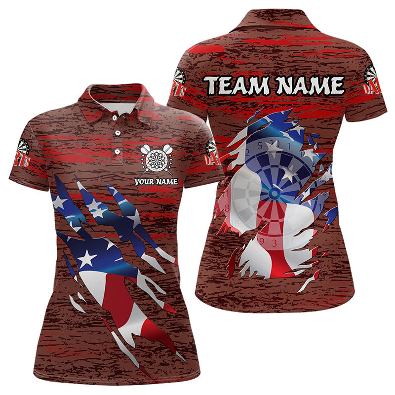 Personalized Red Grunge American Flag Darts Custom Patriotic Darts Team