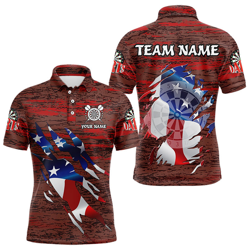 Personalized Red Grunge American Flag Darts Custom Patriotic Darts Team