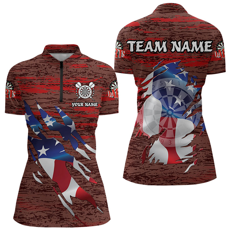 Personalized Red Grunge American Flag Darts Custom Patriotic Darts Team