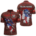 Personalized Red Grunge American Flag Darts Custom Patriotic Darts Team