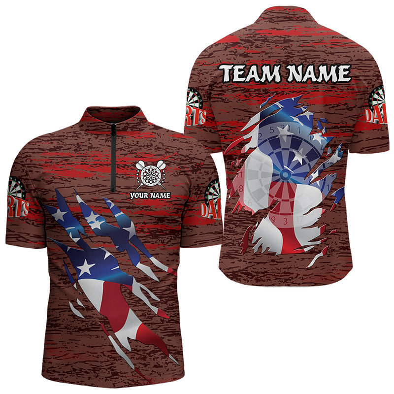 Personalized Red Grunge American Flag Darts Custom Patriotic Darts Team