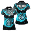 Personalized Blue Cyan Fire Flame Dartboard Eagle 3D Men Dart, Darts League Team
