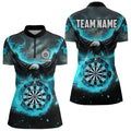 Personalized Blue Cyan Fire Flame Dartboard Eagle 3D Men Dart, Darts League Team