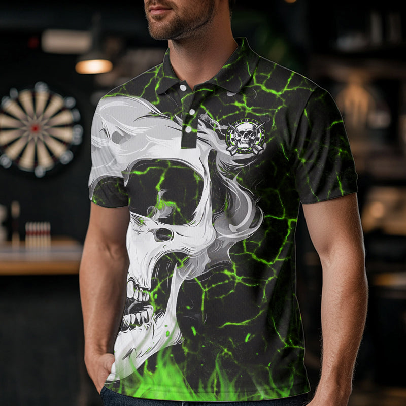 Personalized Green Glowing Fire Crack Skull Dart Custom Dart Dart Team