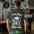 Personalized Green Glowing Fire Crack Skull Dart Custom Dart Dart Team