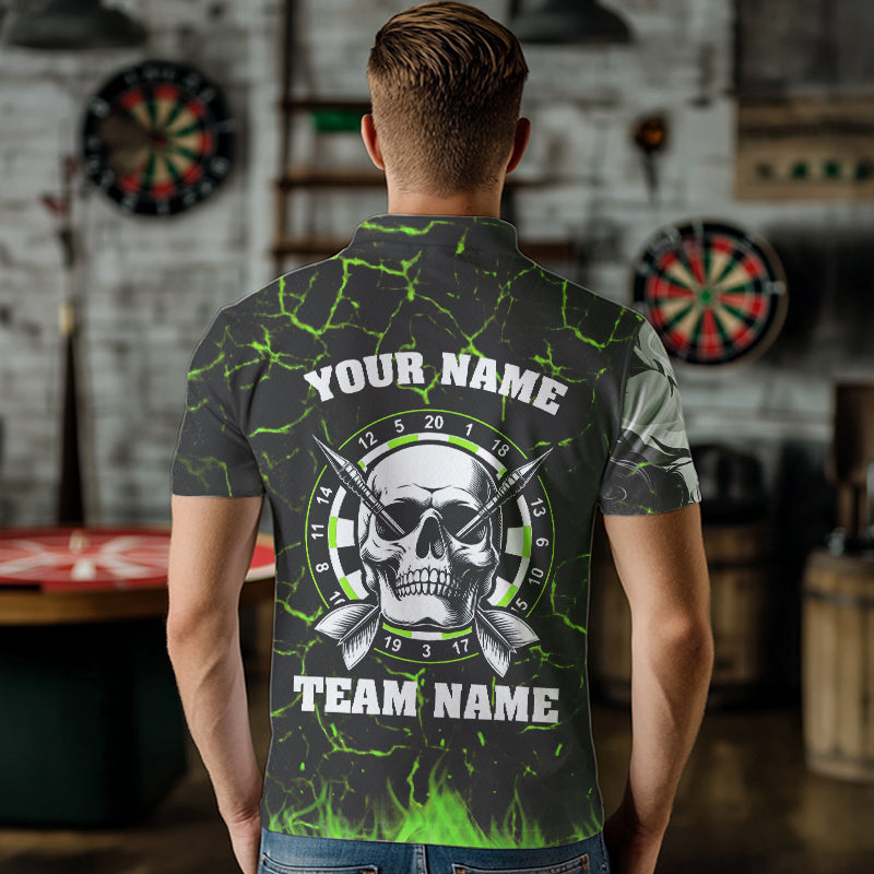 Personalized Green Glowing Fire Crack Skull Dart Custom Dart Dart Team