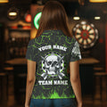 Personalized Green Glowing Fire Crack Skull Dart Custom Dart Dart Team