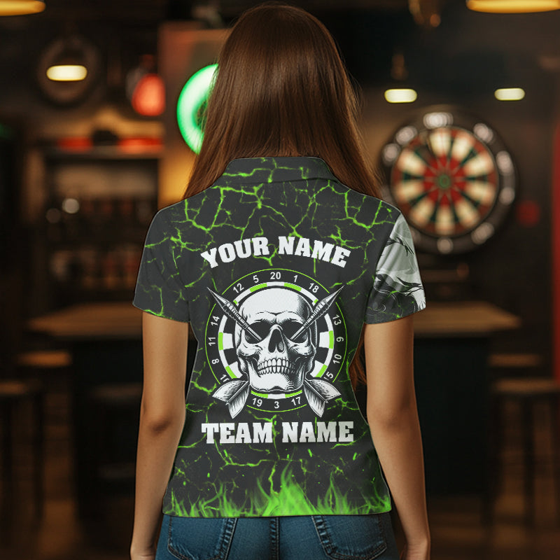 Personalized Green Glowing Fire Crack Skull Dart Custom Dart Dart Team