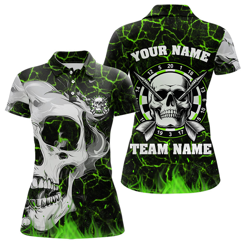 Personalized Green Glowing Fire Crack Skull Dart Custom Dart Dart Team