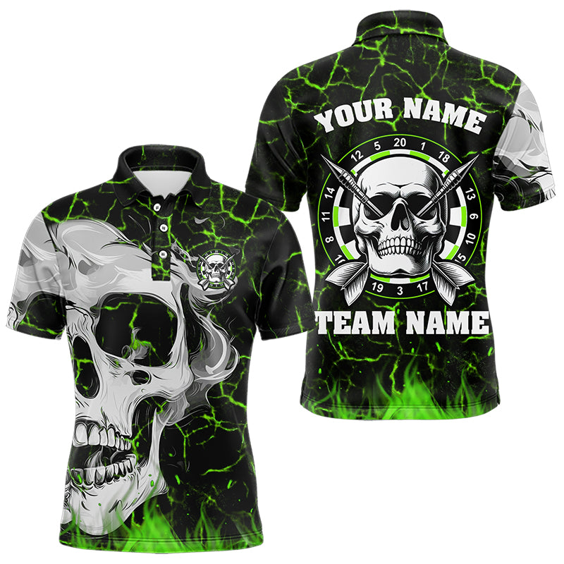 Personalized Green Glowing Fire Crack Skull Dart Custom Dart Dart Team
