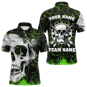 Personalized Green Glowing Fire Crack Skull Dart Custom Dart Dart Team