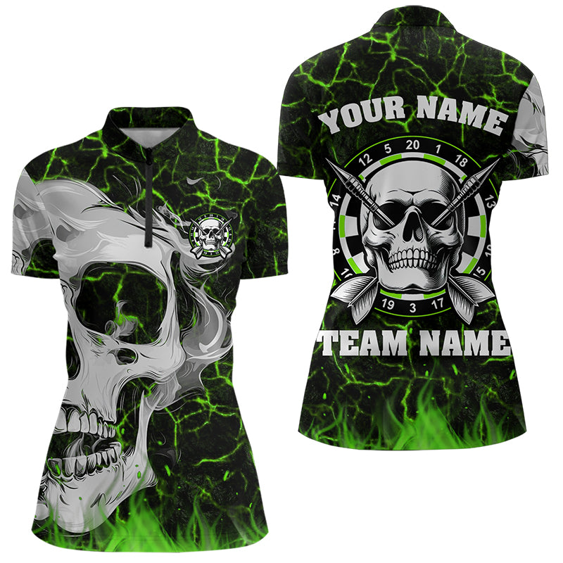 Personalized Green Glowing Fire Crack Skull Dart Custom Dart Dart Team
