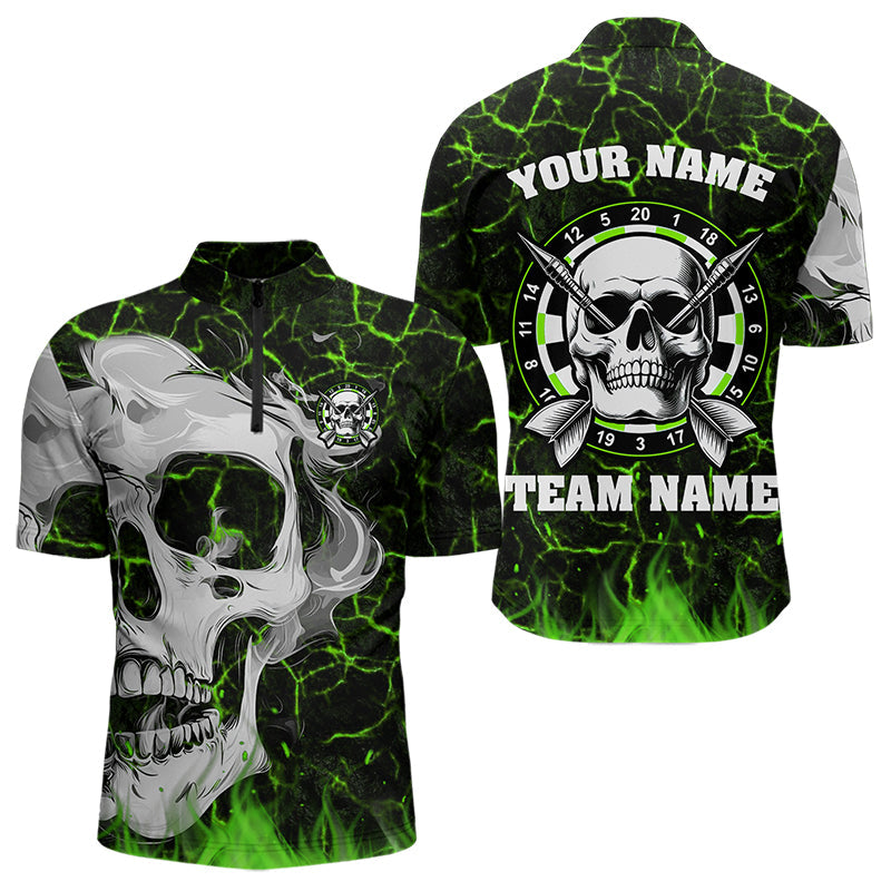 Personalized Green Glowing Fire Crack Skull Dart Custom Dart Dart Team