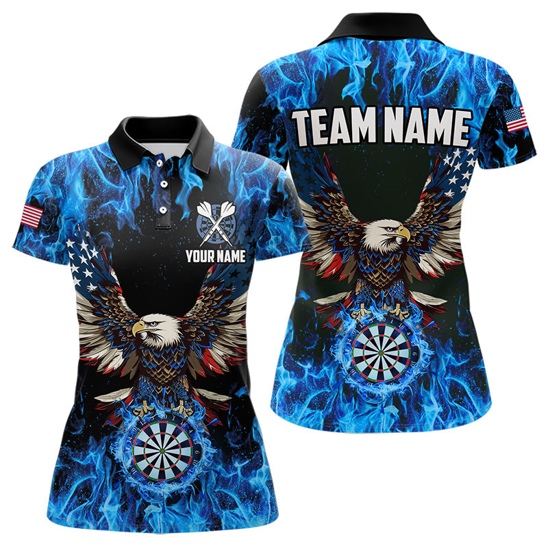 Blue Flaming American Flag Eagle Custom 3D Dart, Patriotic Darts Team