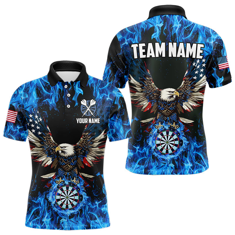 Blue Flaming American Flag Eagle Custom 3D Dart, Patriotic Darts Team