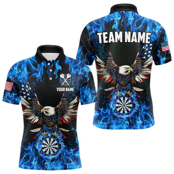 Blue Flaming American Flag Eagle Custom 3D Dart, Patriotic Darts Team