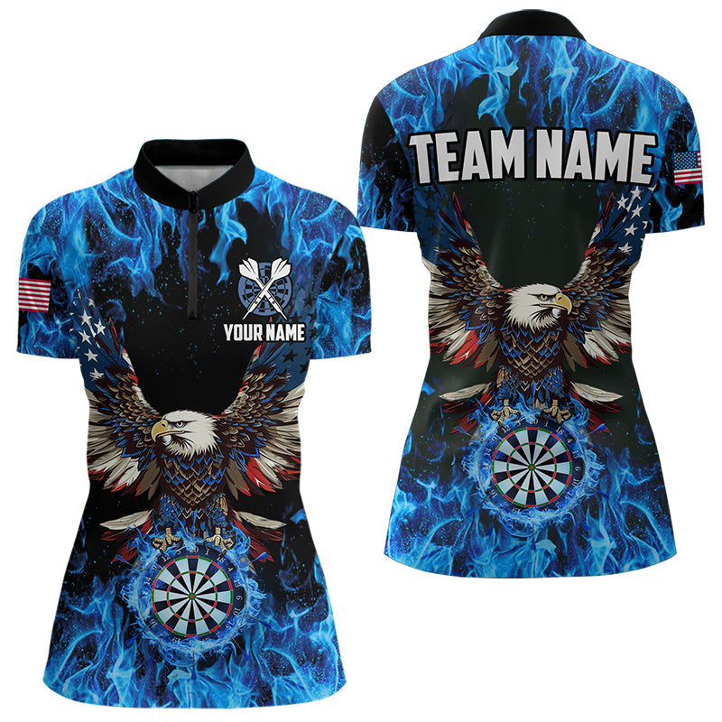 Blue Flaming American Flag Eagle Custom 3D Dart, Patriotic Darts Team