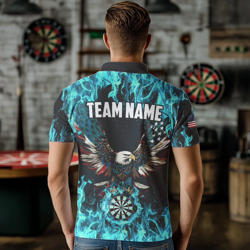 Turquoise Flame American Flag Eagle Custom 3D Dart Patriotic Darts League Team