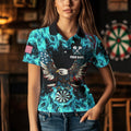 Turquoise Flame American Flag Eagle Custom 3D Dart Patriotic Darts League Team