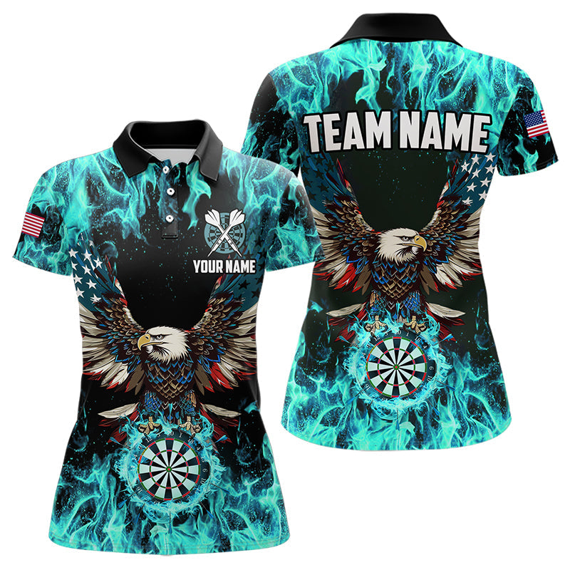 Turquoise Flame American Flag Eagle Custom 3D Dart Patriotic Darts League Team