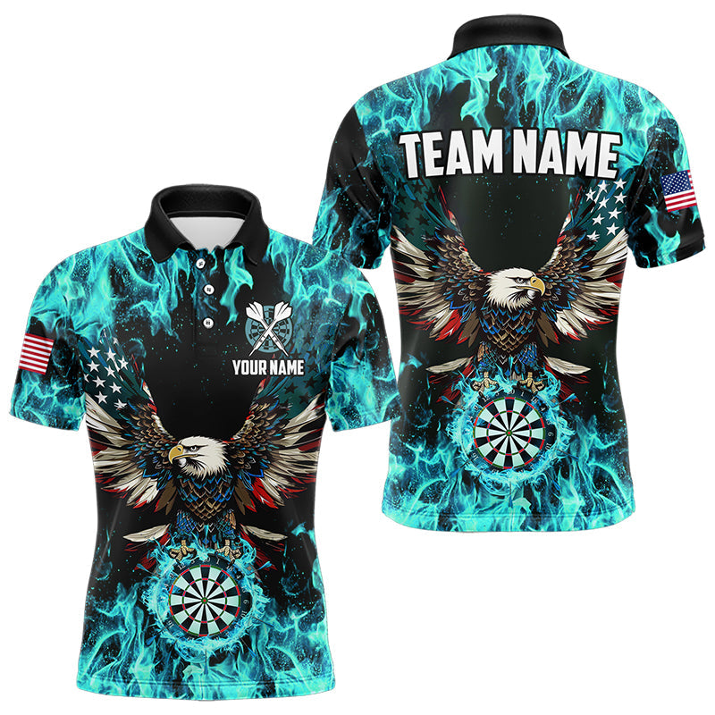Turquoise Flame American Flag Eagle Custom 3D Dart Patriotic Darts League Team