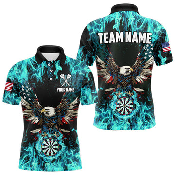 Turquoise Flame American Flag Eagle Custom 3D Dart Patriotic Darts League Team