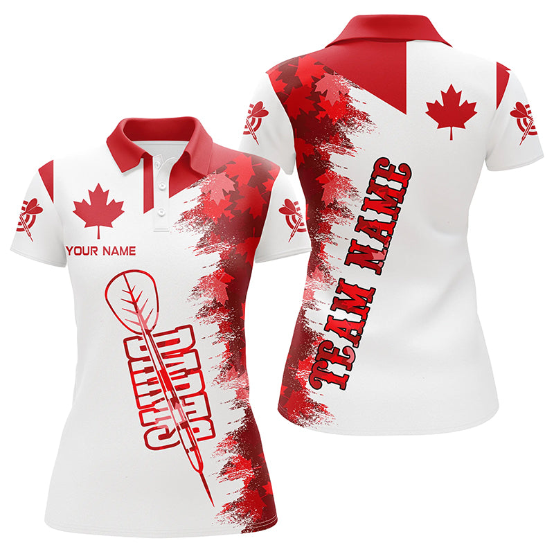 Personalized Darts Canada Flag Vintage Women Quarter-Zip Custom Canadian Darts