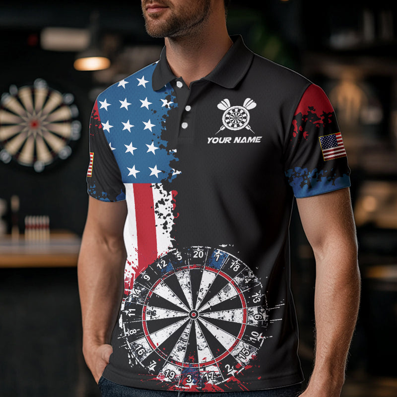 Personalized Grunge Dartboard American Flag Darts, Patriotic Us Flag Dart