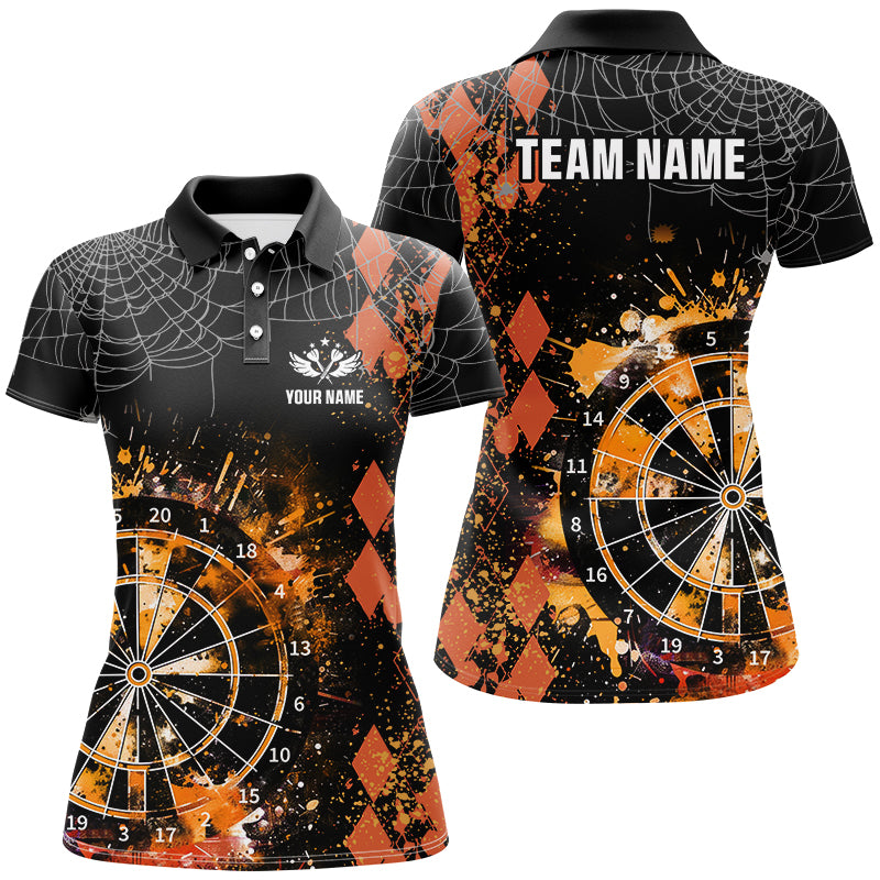Orange Grunge Darts Board Argyle Pattern Custom Men Darts, Halloween Darts Team