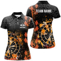 Orange Grunge Darts Board Argyle Pattern Custom Men Darts, Halloween Darts Team