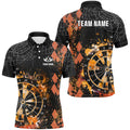 Orange Grunge Darts Board Argyle Pattern Custom Men Darts, Halloween Darts Team