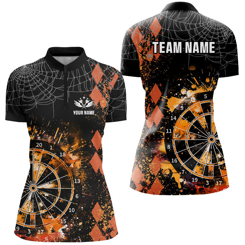 Orange Grunge Darts Board Argyle Pattern Custom Men Darts, Halloween Darts Team