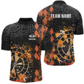 Orange Grunge Darts Board Argyle Pattern Custom Men Darts, Halloween Darts Team