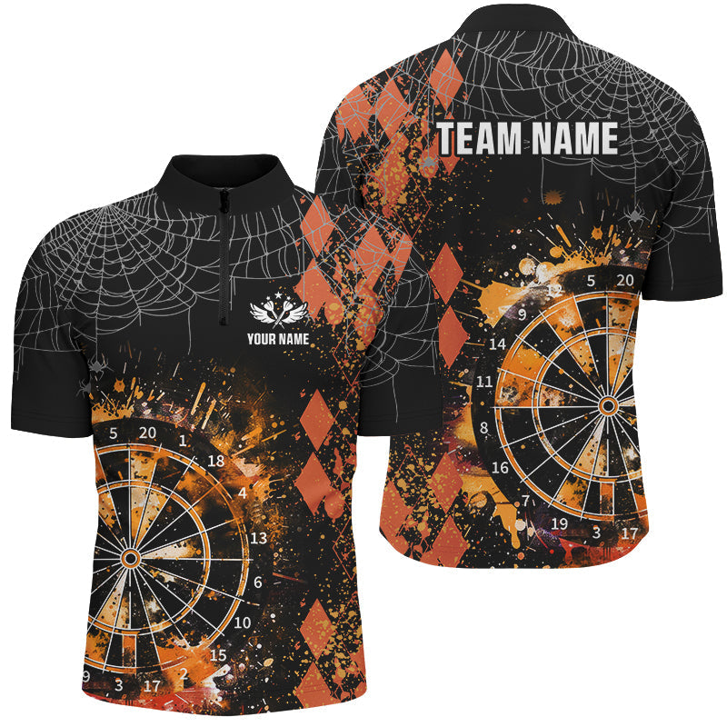 Orange Grunge Darts Board Argyle Pattern Custom Men Darts, Halloween Darts Team