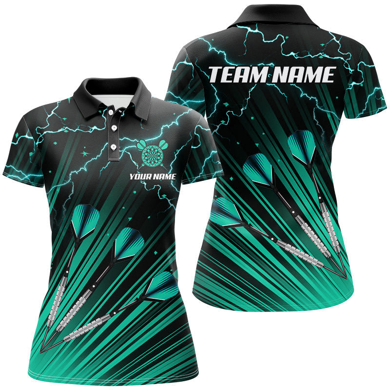 Turquoise Dart Arrow Lightning Custom Darts, Quarter-Zip, Darts Uniform