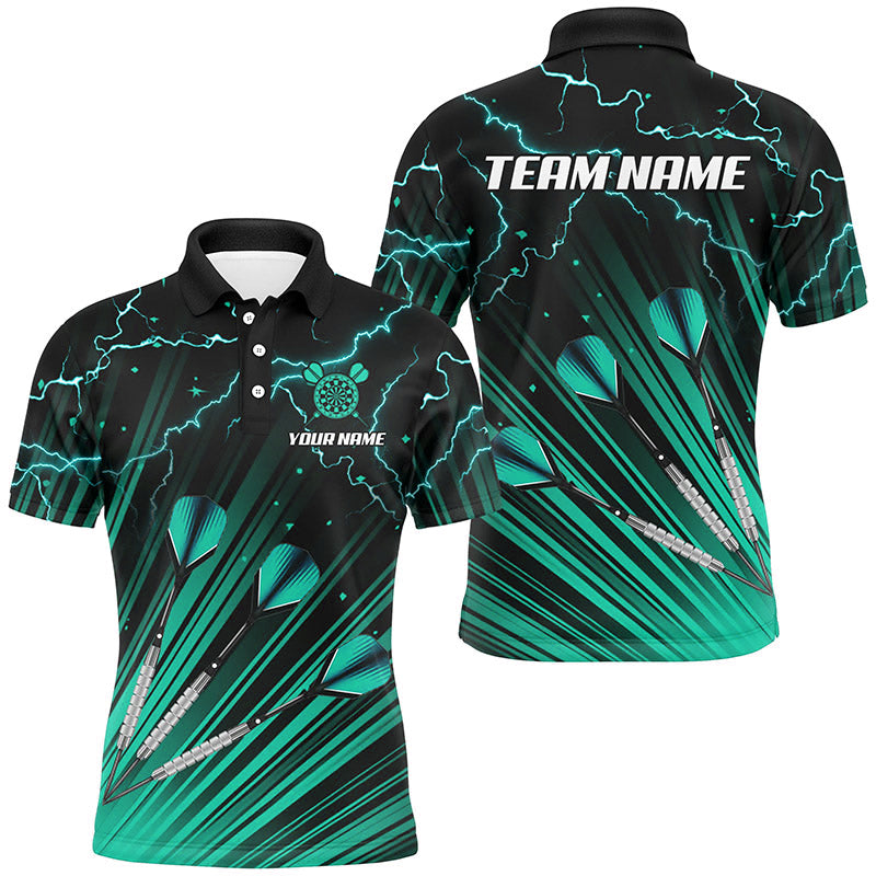 Turquoise Dart Arrow Lightning Custom Darts, Quarter-Zip, Darts Uniform
