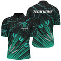 Turquoise Dart Arrow Lightning Custom Darts, Quarter-Zip, Darts Uniform