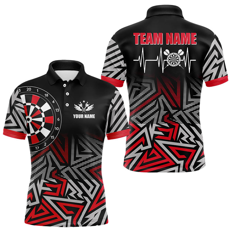 Personalized Darts Heartbeat Zig-Zag Pattern Custom Dart, Dart Team | Red