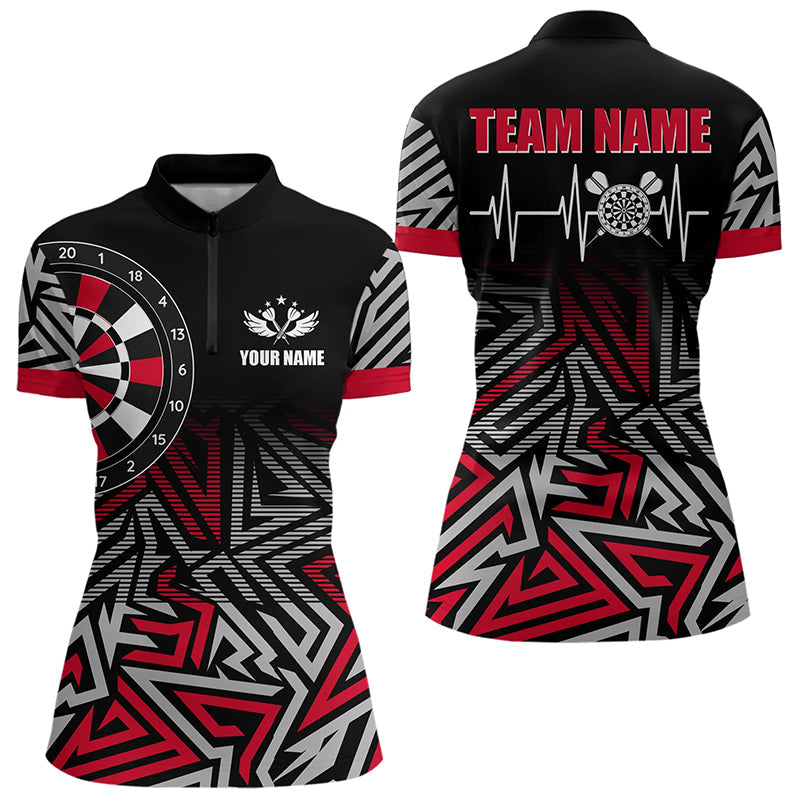 Personalized Darts Heartbeat Zig-Zag Pattern Custom Dart, Dart Team | Red